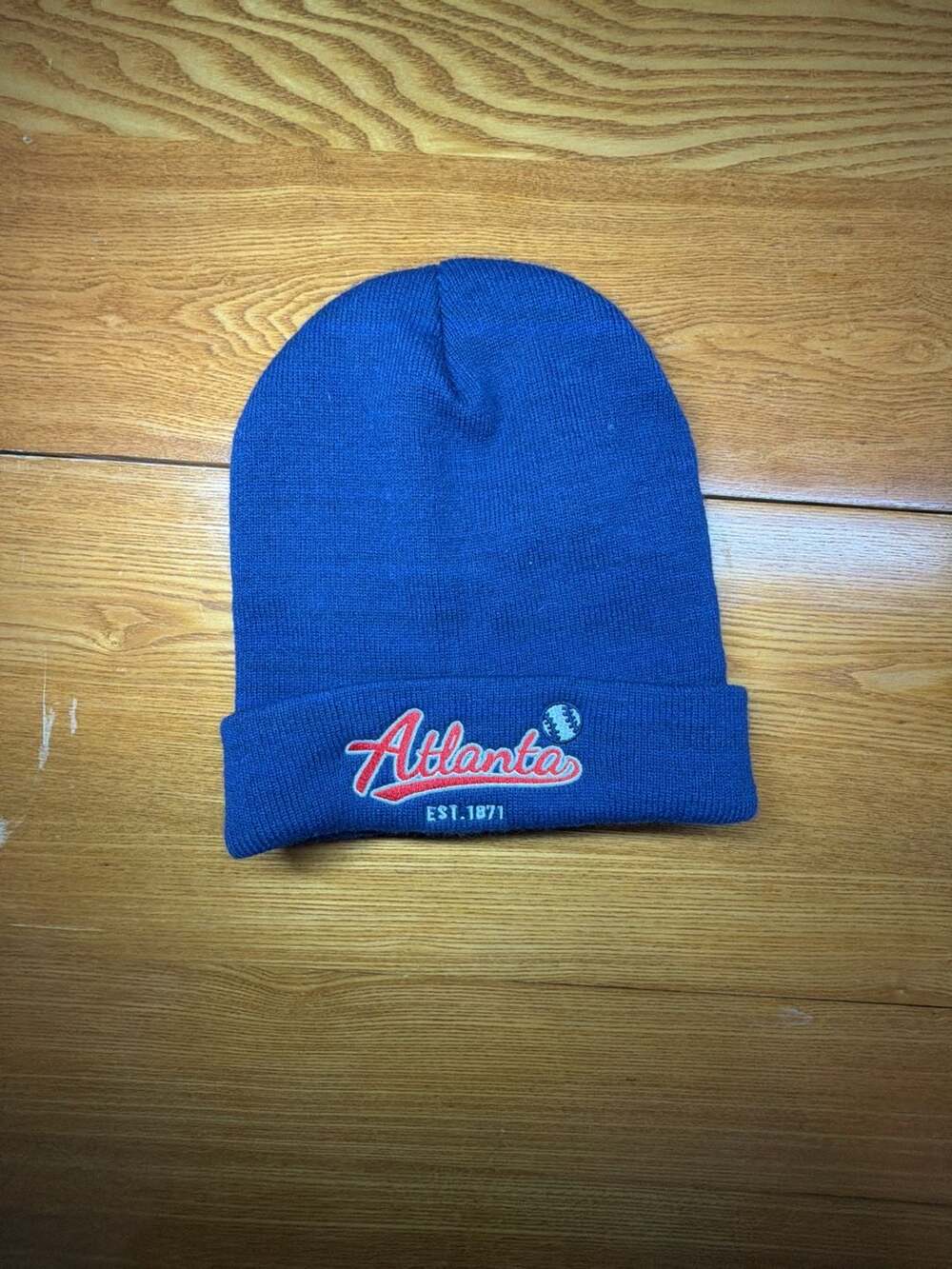 Blue Atlanta Est. 1871 Embroidered Cuffed Beanie Hat
